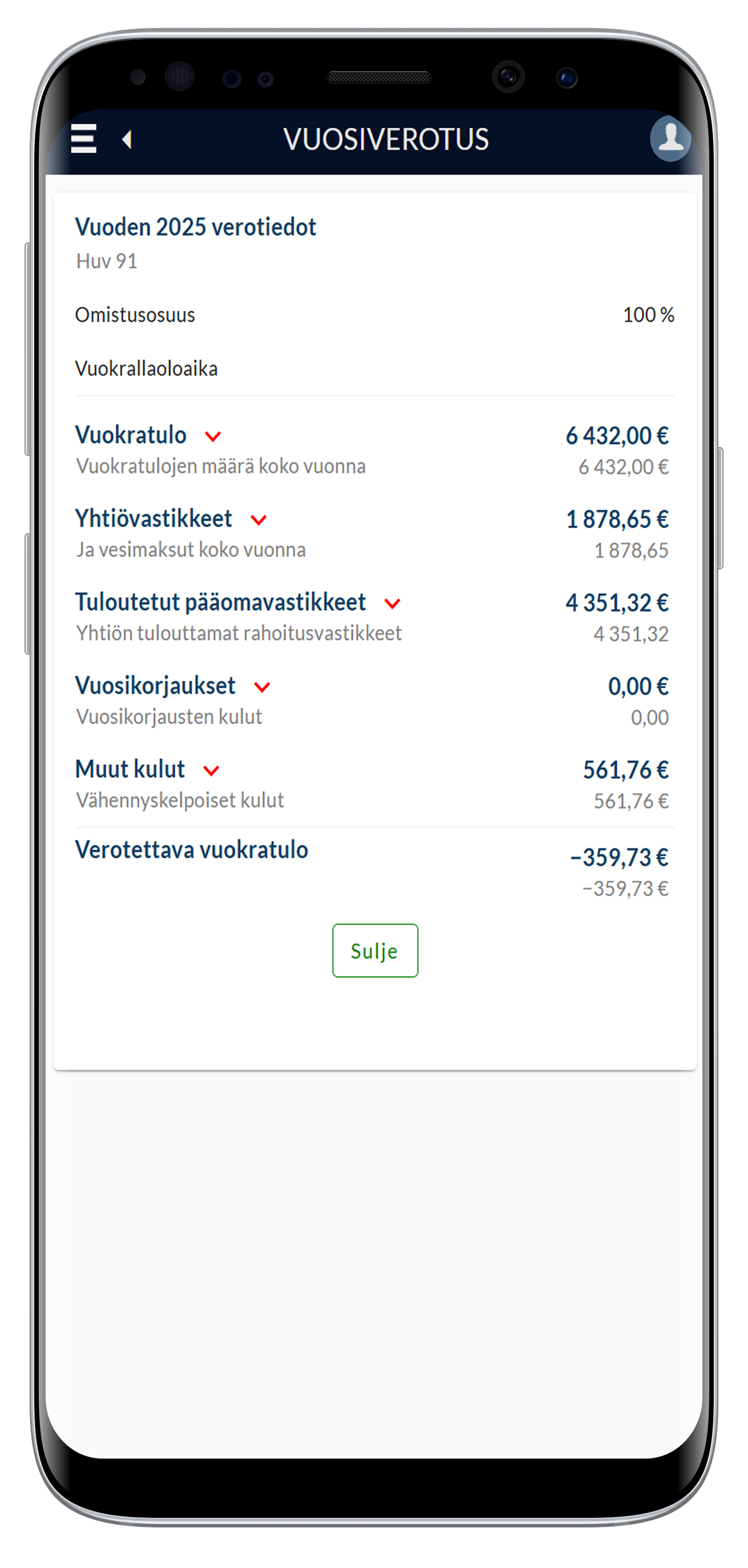 Veroilmoitus vuokraustoiminnasta